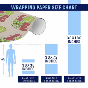 Love With A Tennis Ball Wrapping Paper Roll Valentines Day Gift TS12 Print Your Wear