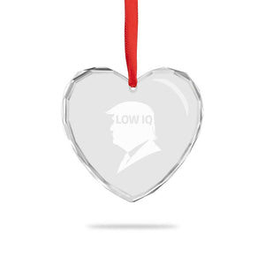 Low IQ Political Silhouette Profile Humor Heart Crystal Glass Ornament Satirical Politics Subtle Hate TS02 Print Your Wear
