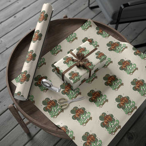 Lucky Cowboy Western Wrapping Paper Roll Funny St Patrick's Day TS14 Beige Print Your Wear
