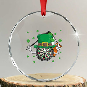 Lucky Darts Board With Irish Flag Crystal Glass Ornament St Patricks Day Gift TS12 Transparent Glass 3'' Circle Print Your Wear
