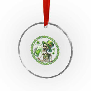 Lucky Irish Skeleton St Patricks Day Crystal Glass Ornament Beer Lover TS12 Print Your Wear