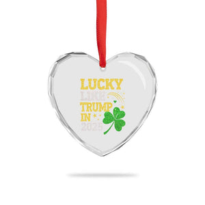 Lucky Like Trump in 2025 Heart Crystal Glass Ornament Funny St Patrick's Day Shamrock TS02 Print Your Wear