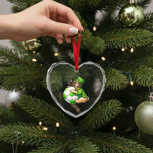 Lucky Pug Soccer Lover Heart Crystal Glass Ornament St Paddys Day Irish Football Gift TS12 Print Your Wear