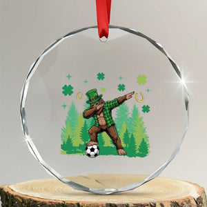 Lucky Sasquatch Soccer Player Crystal Glass Ornament Funny St Patricks Day Gift TS12 Transparent Glass 3'' Circle Print Your Wear
