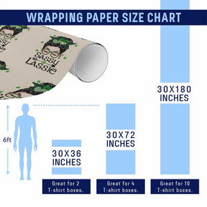 Lucky Sassy Lassie Messy Bun Wrapping Paper Roll Funny St Patricks Day TS02 Print Your Wear