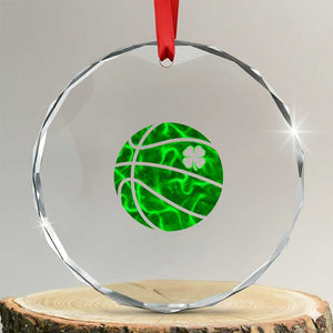 Lucky Shamrock Basketball Crystal Glass Ornament Clover Irish St Patrick's Day Sport Lover TS02 Transparent Glass 3'' Circle Print Your Wear