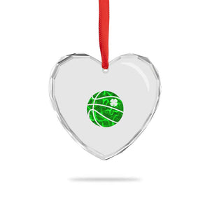 Lucky Shamrock Basketball Heart Crystal Glass Ornament Clover Irish St Patrick's Day Sport Lover TS02 Print Your Wear