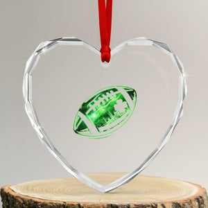 Lucky Shamrock Football Heart Crystal Glass Ornament Irish Clover St Patricks Day Sport Lover TS02 Transparent Glass 3'' Heart Print Your Wear