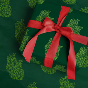 Lucky Shamrocks Heart Wrapping Paper Roll Anatomical Anatomy St Patrick's Day TS02 Green Print Your Wear