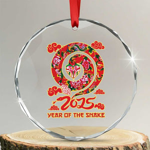 Lunar New Year 2025 Crystal Glass Ornament Year Of The Snake China Traditional TS09 Transparent Glass 3'' Circle Print Your Wear