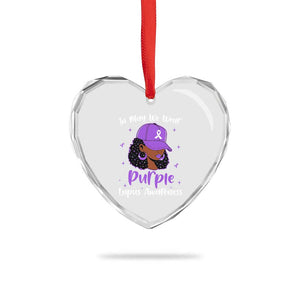 Lupus Awareness Heart Crystal Glass Ornament African American Black Women Fight Lupus Purple Ribbon TS10 Print Your Wear