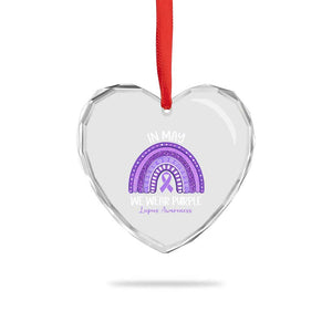 Lupus Awareness Heart Crystal Glass Ornament In May We Wear Purple Ribbon Rainbow TS10 Print Your Wear