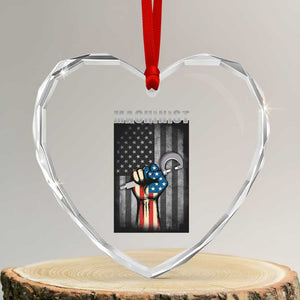 Machinist Patriotic US Flag Heart Crystal Glass Ornament TS14 Transparent Glass 3'' Heart Print Your Wear
