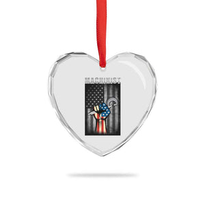 Machinist Patriotic US Flag Heart Crystal Glass Ornament TS14 Print Your Wear