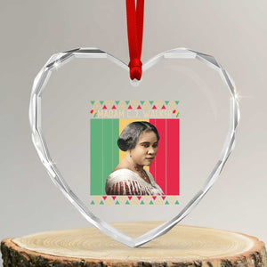 Madam CJ Walker Retro Sunset Heart Crystal Glass Ornament Strong Black Woman Leader TS12 Transparent Glass 3'' Heart Print Your Wear