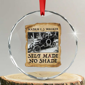 Madam CJ Walker Self Made Millionaire Crystal Glass Ornament Strong Black Woman Leader TS12 Transparent Glass 3'' Circle Print Your Wear