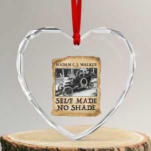 Madam CJ Walker Self Made Millionaire Heart Crystal Glass Ornament Strong Black Woman Leader TS12 Transparent Glass 3'' Heart Print Your Wear