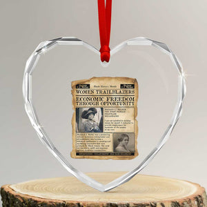 Madam CJ Walker Vintage Newspaper Style Heart Crystal Glass Ornament Economic Freedom Through Opportunity TS12 Transparent Glass 3'' Heart Print Your Wear