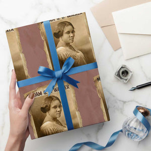 Madam CJ Walker Wrapping Paper Roll Female Empowerment History Gift TS12 Mocha Print Your Wear