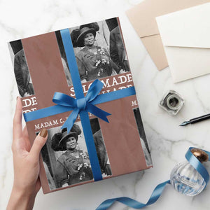 Madam CJ Walker Wrapping Paper Roll Self Made No Shade Female Empowerment TS12 Mocha Print Your Wear