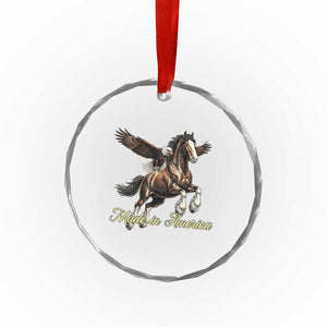 Made in America Patriotic Eagle and Horse Crystal Glass Ornament Strong American Pride Western Style TS02 Print Your Wear