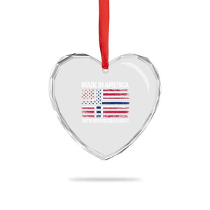 Made in America with Norwegian Parts Heart Crystal Glass Ornament Half American Flag USA Norway Pride TS14 Print Your Wear
