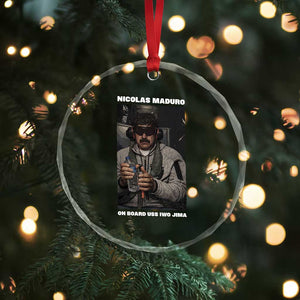 Maduro Captured Meme Crystal Glass Ornament On Board USS Iwo Jima Political Satire TS02 Print Your Wear