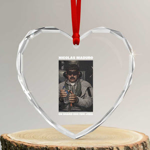 Maduro Captured Meme Heart Crystal Glass Ornament On Board USS Iwo Jima Political Satire TS02 Transparent Glass 3'' Heart Print Your Wear