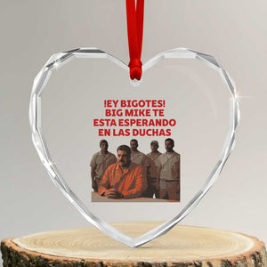 Maduro in Prison Meme Satire Heart Crystal Glass Ornament Spanish Political Politcal Sarcasm TS02 Transparent Glass 3'' Heart Print Your Wear