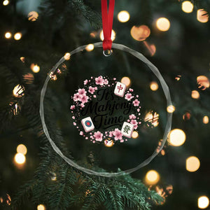 Mahjong Crystal Glass Ornament Floral Mah Jongg