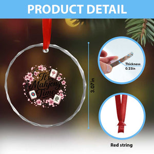 Mahjong Crystal Glass Ornament Floral Mah Jongg