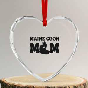 Maine Coon Mom Heart Crystal Glass Ornament Cat Lover Gift For Her TS12 Transparent Glass 3'' Heart Print Your Wear