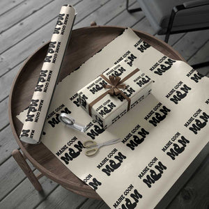 Maine Coon Mom Wrapping Paper Roll Cat Lover Gift For Her TS12 Beige Print Your Wear