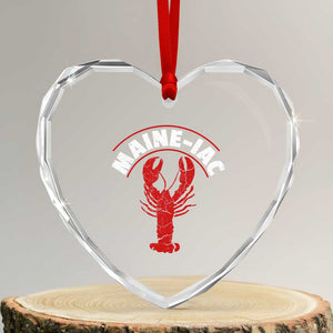 Maine Lobster Heart Crystal Glass Ornament Funny Maine iac Lobstering Fisherman