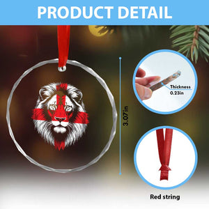 Majestic England Lion Face Graphic Crystal Glass Ornament Patriotic St. Georges Cross British Pride Heritage TS02 Print Your Wear