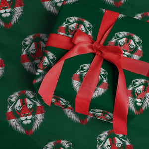 Majestic England Lion Face Graphic Wrapping Paper Roll Patriotic St. Georges Cross British Pride Heritage