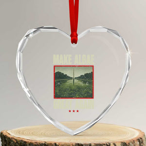 Make Algae Great Again Funny DC Slamp Slime Parody Heart Crystal Glass Ornament Washington Monument Reflecting Pool Vintage Photo
