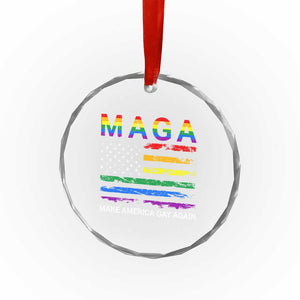Make America Gay Again LGBTQ Pride Crystal Glass Ornament Funny Political Pride Graphic TS12 Print Your Wear