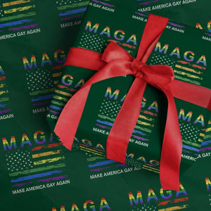 Make America Gay Again LGBTQ Pride Wrapping Paper Roll Funny Political Pride Graphic