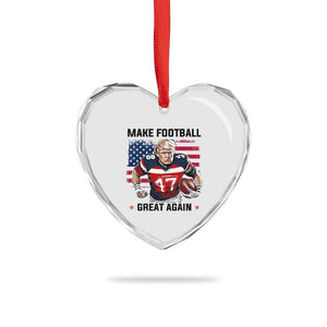 Make American Football Great Again Heart Crystal Glass Ornament Funny Trump US Flag Vintage TS02 Print Your Wear