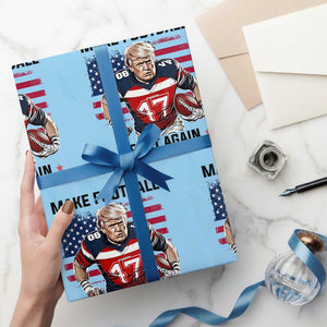 Make American Football Great Again Wrapping Paper Roll Funny Trump US Flag Vintage TS02 Light Blue Print Your Wear