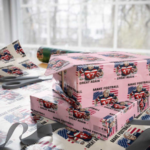 Make American Football Great Again Wrapping Paper Roll Funny Trump US Flag Vintage TS02 Light Pink Print Your Wear