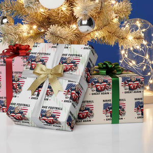Make American Football Great Again Wrapping Paper Roll Funny Trump US Flag Vintage TS02 Print Your Wear