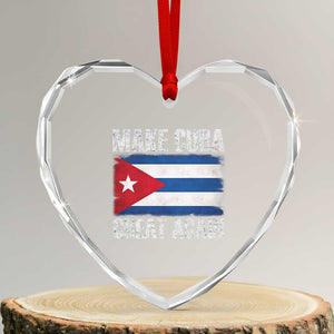 Make Cuba Great Again Heart Crystal Glass Ornament Vintage Cuban Map TS11 Transparent Glass 3'' Heart Print Your Wear