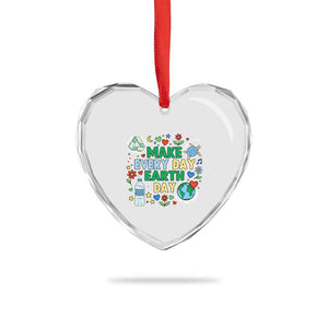 Make Every Day Earth Day Student Gift Heart Crystal Glass Ornament Environmental Awareness TS12 Print Your Wear