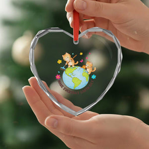 Make Everyday Earth Day Heart Crystal Glass Ornament Funny Cat Lover Gift TS12 Print Your Wear