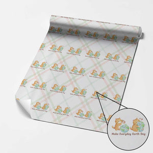 Make Everyday Earth Day Wrapping Paper Roll Cute Cat Healing Planet Earth TS12 Christmas Plaid Print Your Wear