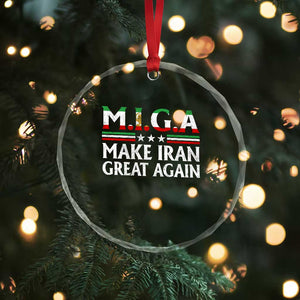 Make Iran Great Again Crystal Glass Ornament MIGA Emblem Of Iran Persian Lion Flag TS11 Print Your Wear