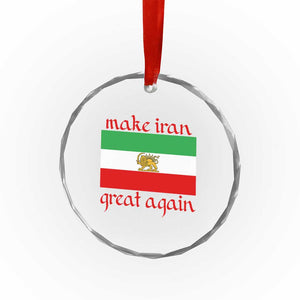 Make Iran Great Again Crystal Glass Ornament Vintage Lion and Sun Flag Patriotic Iranian Pride TS02 Print Your Wear