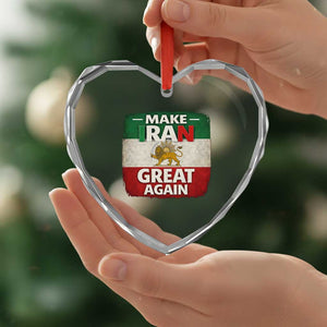 Make Iran Great Again Heart Crystal Glass Ornament MIGA Vintage Persian Lion Flag TS11 Print Your Wear
